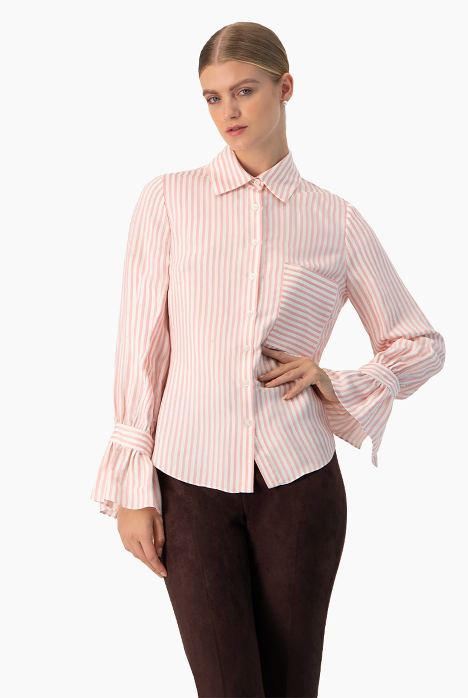 Camisa rayada manga larga