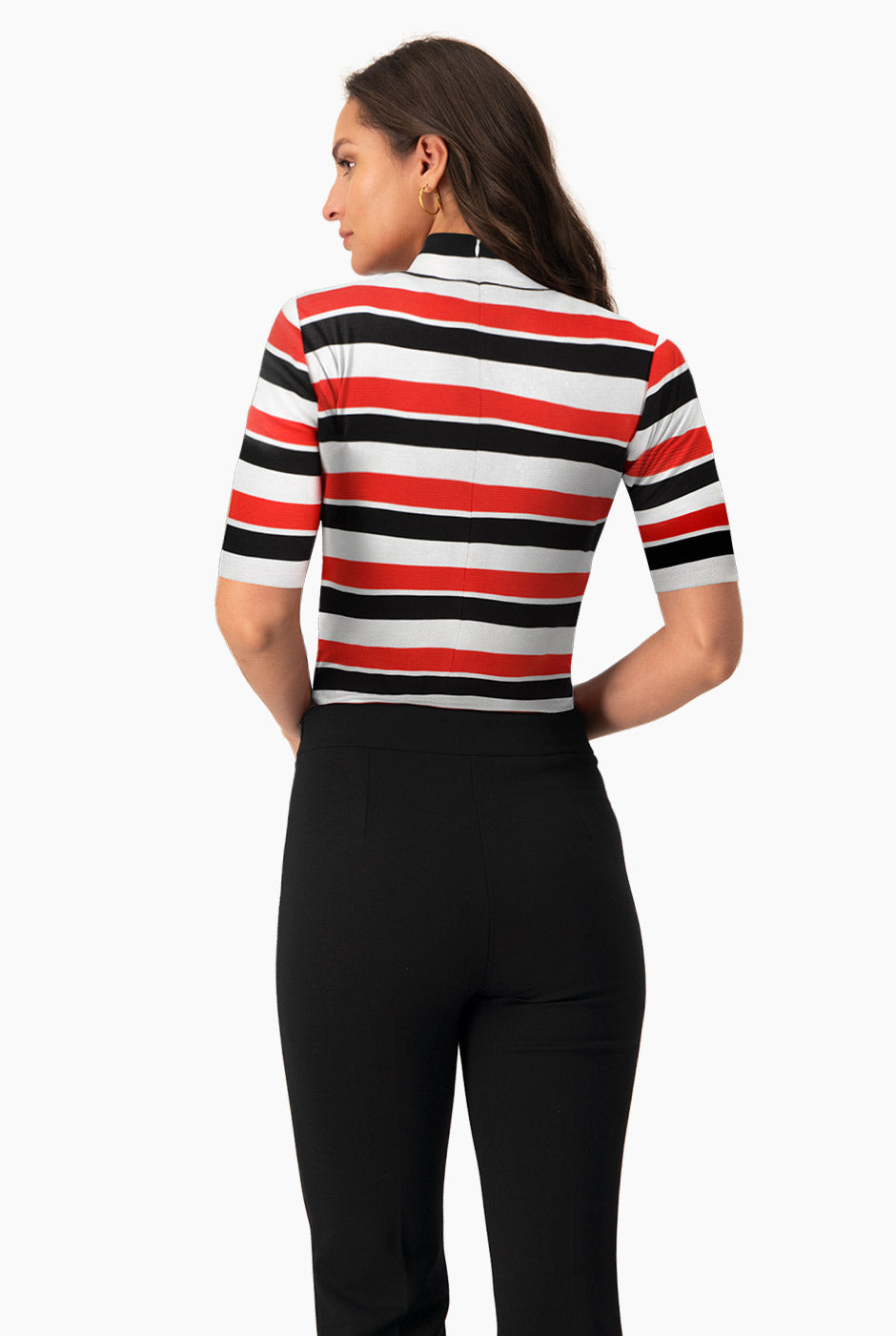 Blusa rayada de cuello alto