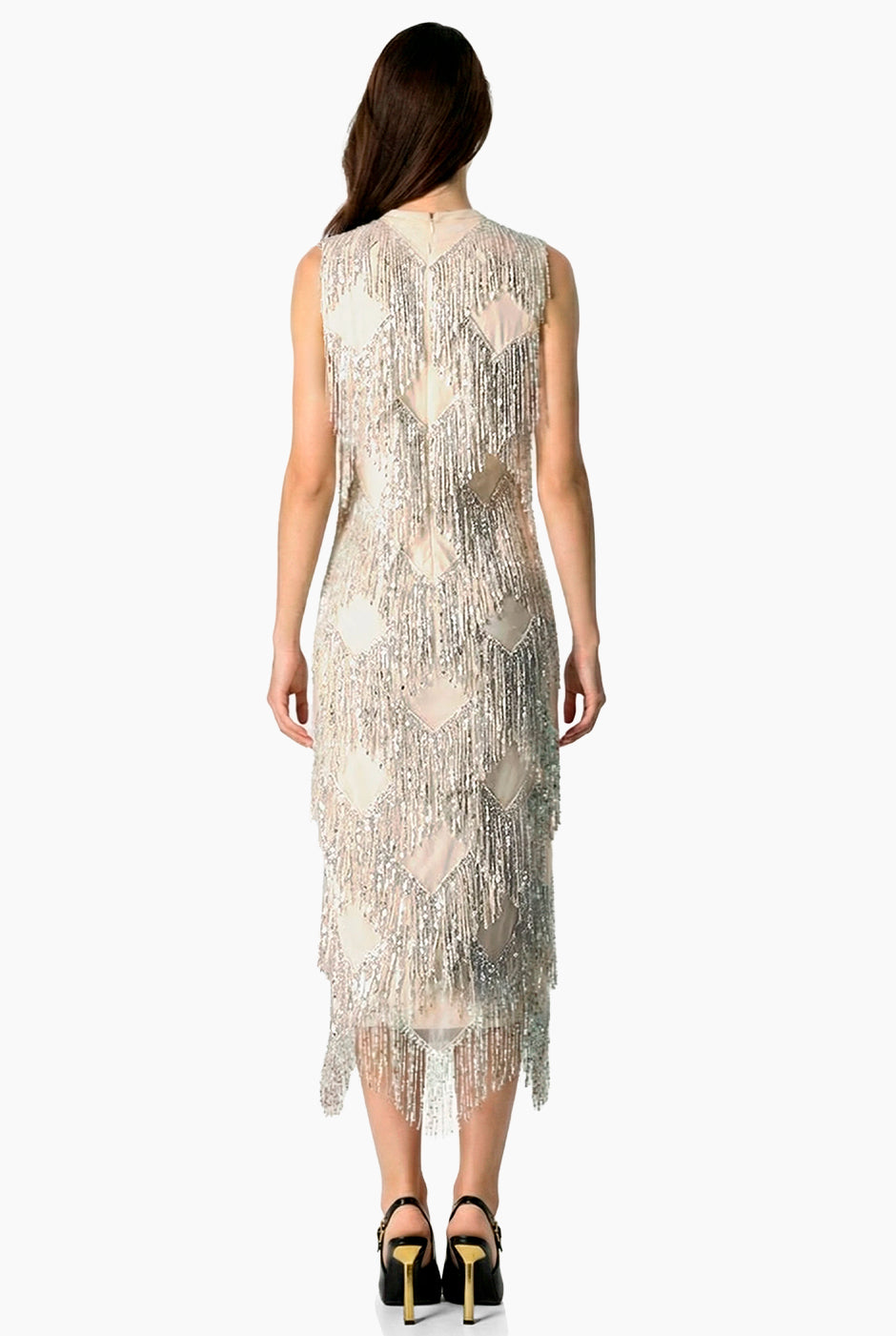 Vestido midi con flecos