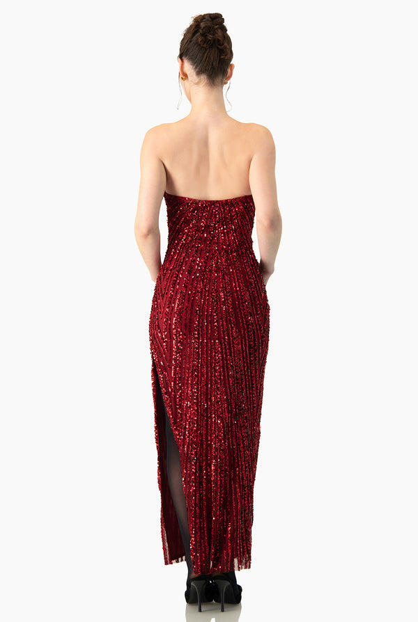 Vestido Couture largo con abertura