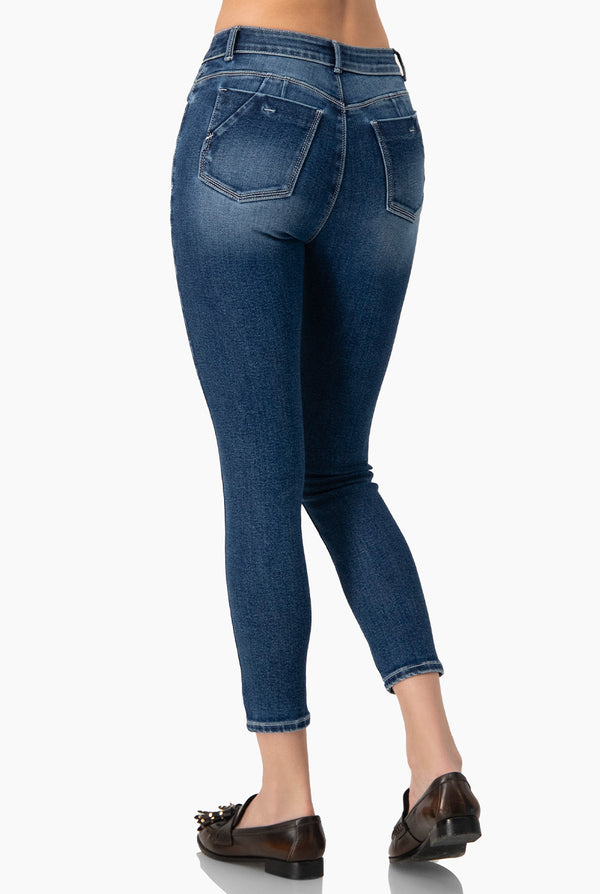 Jeans denim skinny azul