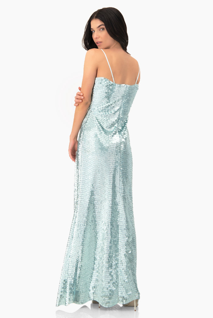 Vestidos cortos con escote en corazón y mangas con volantes Azul Polvoriento
