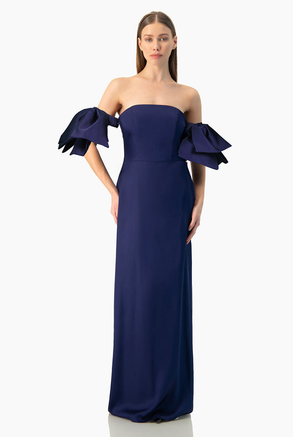 Vestido largo marino con tirantes