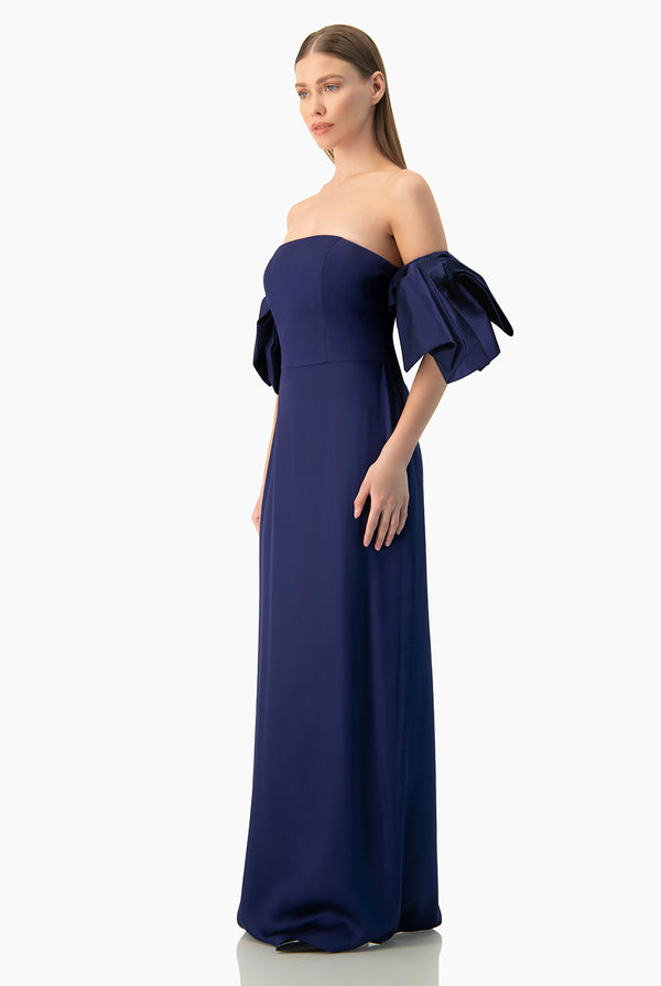 Vestido largo marino con tirantes