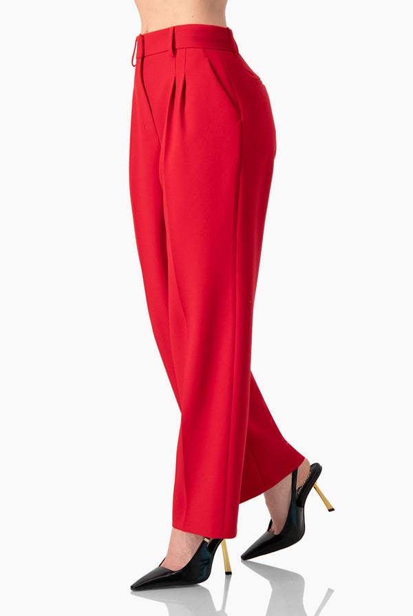 Pantalon amplio sastreado con bolsillos traseros simulados