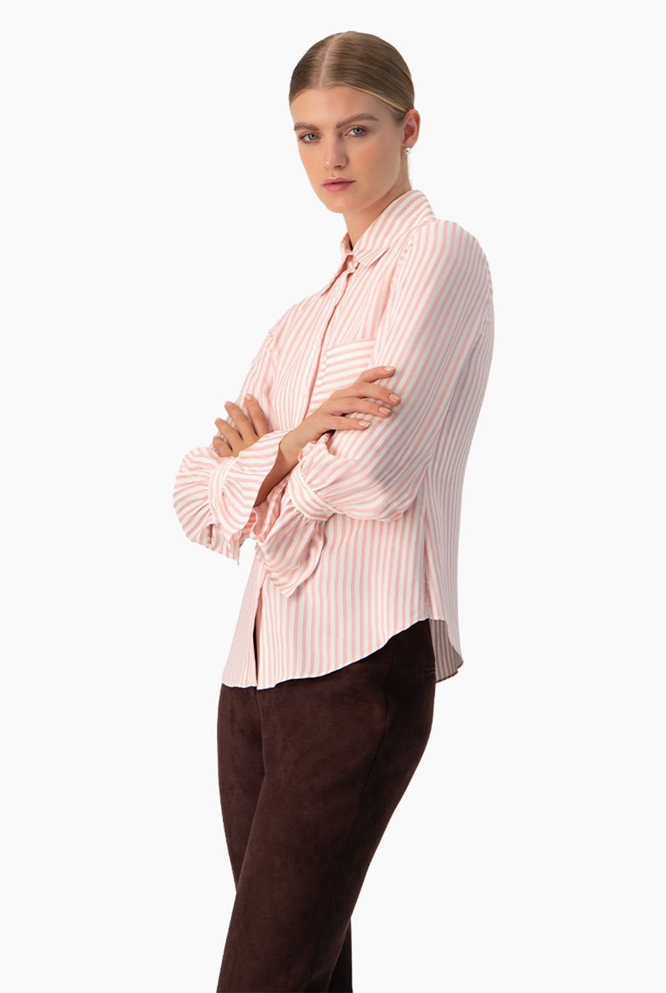 Camisa rayada manga larga