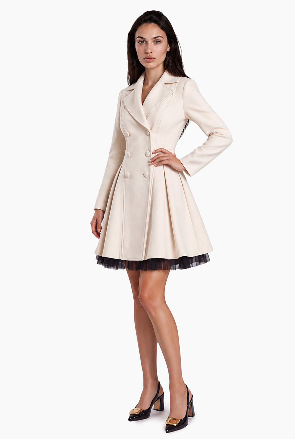Abrigo peacoat Ivonne marfil