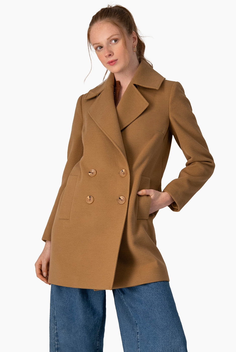 Abrigo cruzado con botones