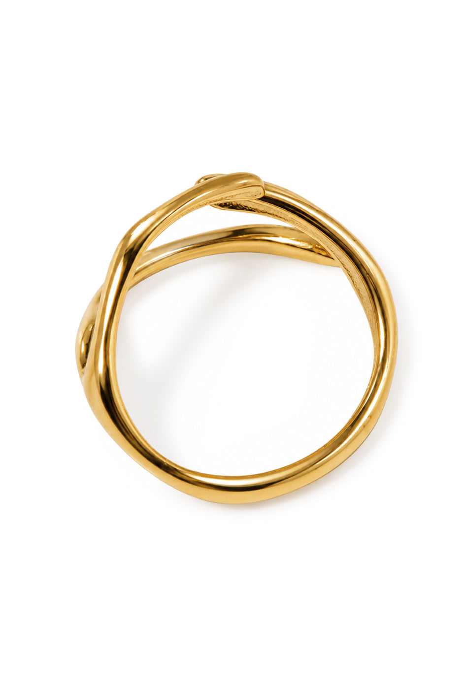 Anillo dorado ajustable con diseño irregular y moderno