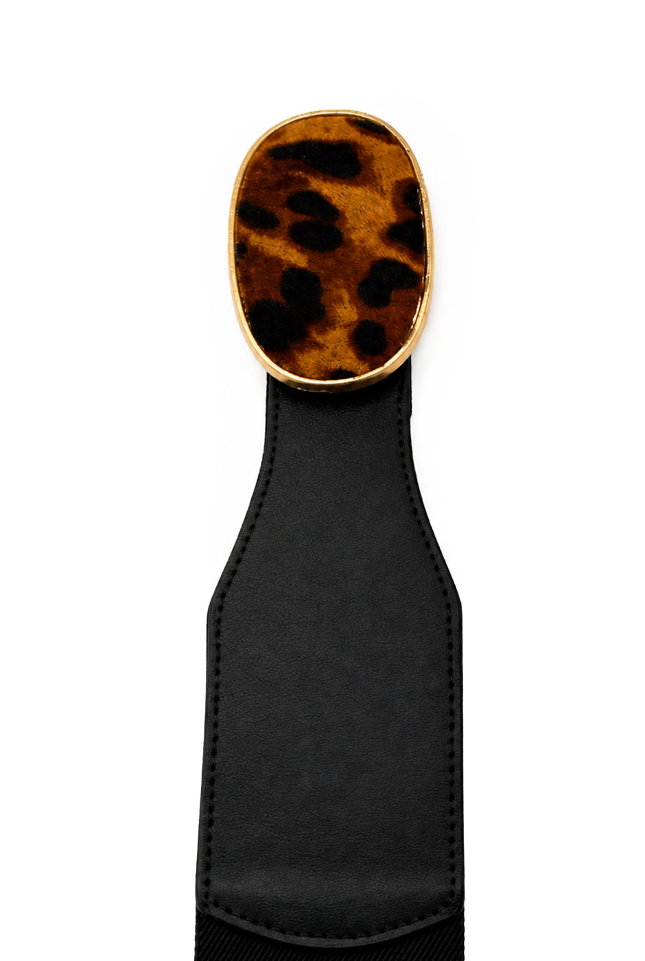 Cinturón animal print con hebilla ovalada en ecopiel