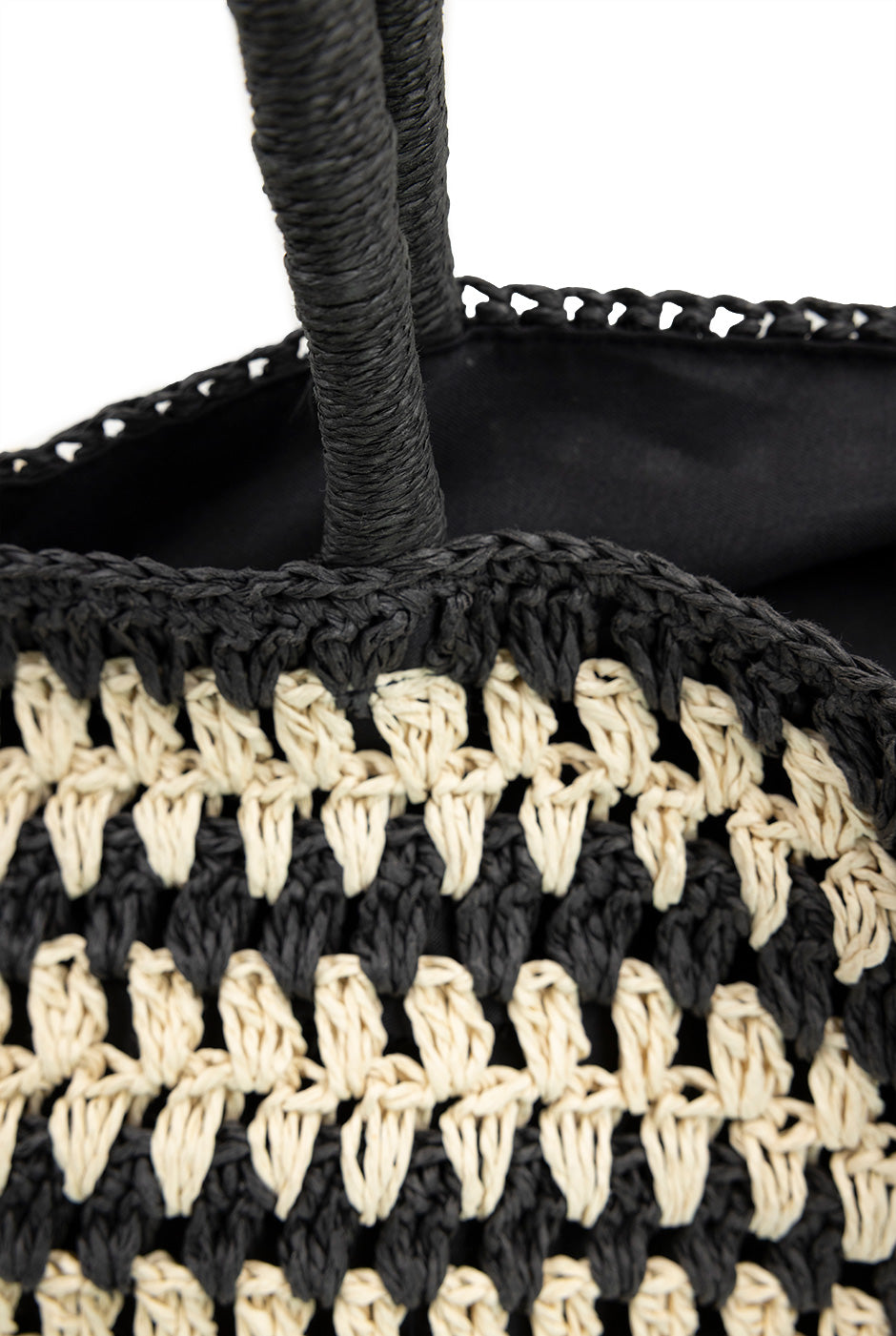 Bolso Shopper Twist tejido a mano en negro