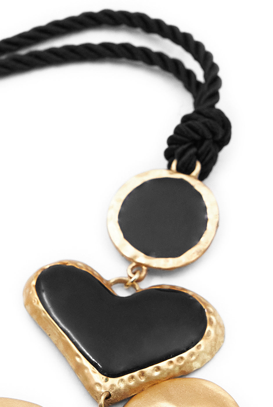 Collar Corazones Golden Black