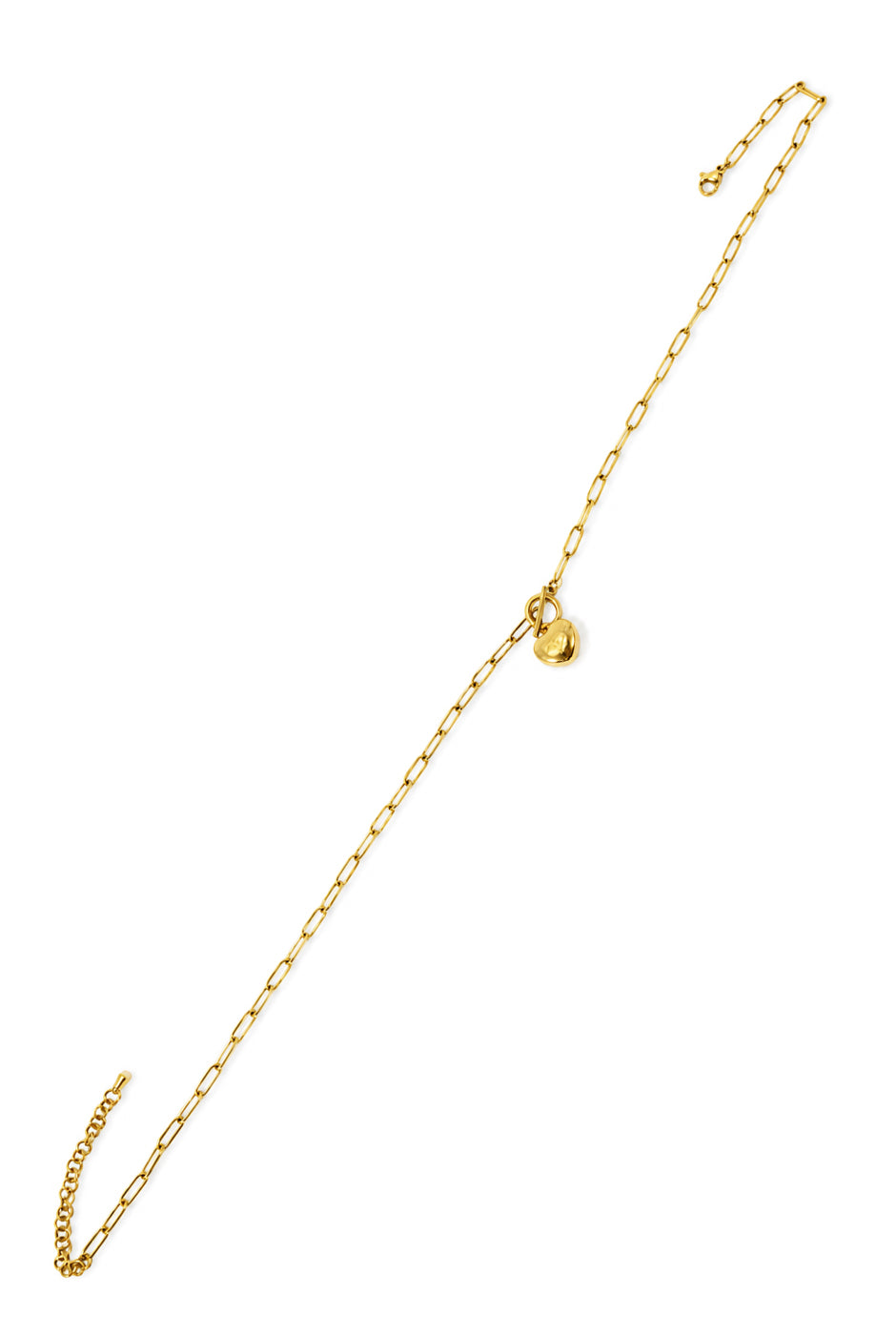 Collar de eslabones dorados con dije de corazón