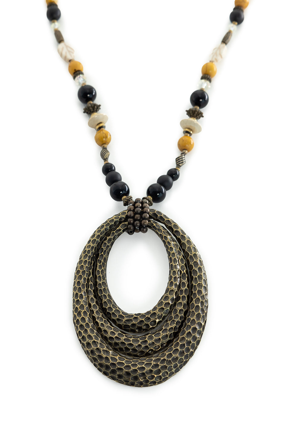 Collar Maxi-Hoops con cuentas y aros texturizados