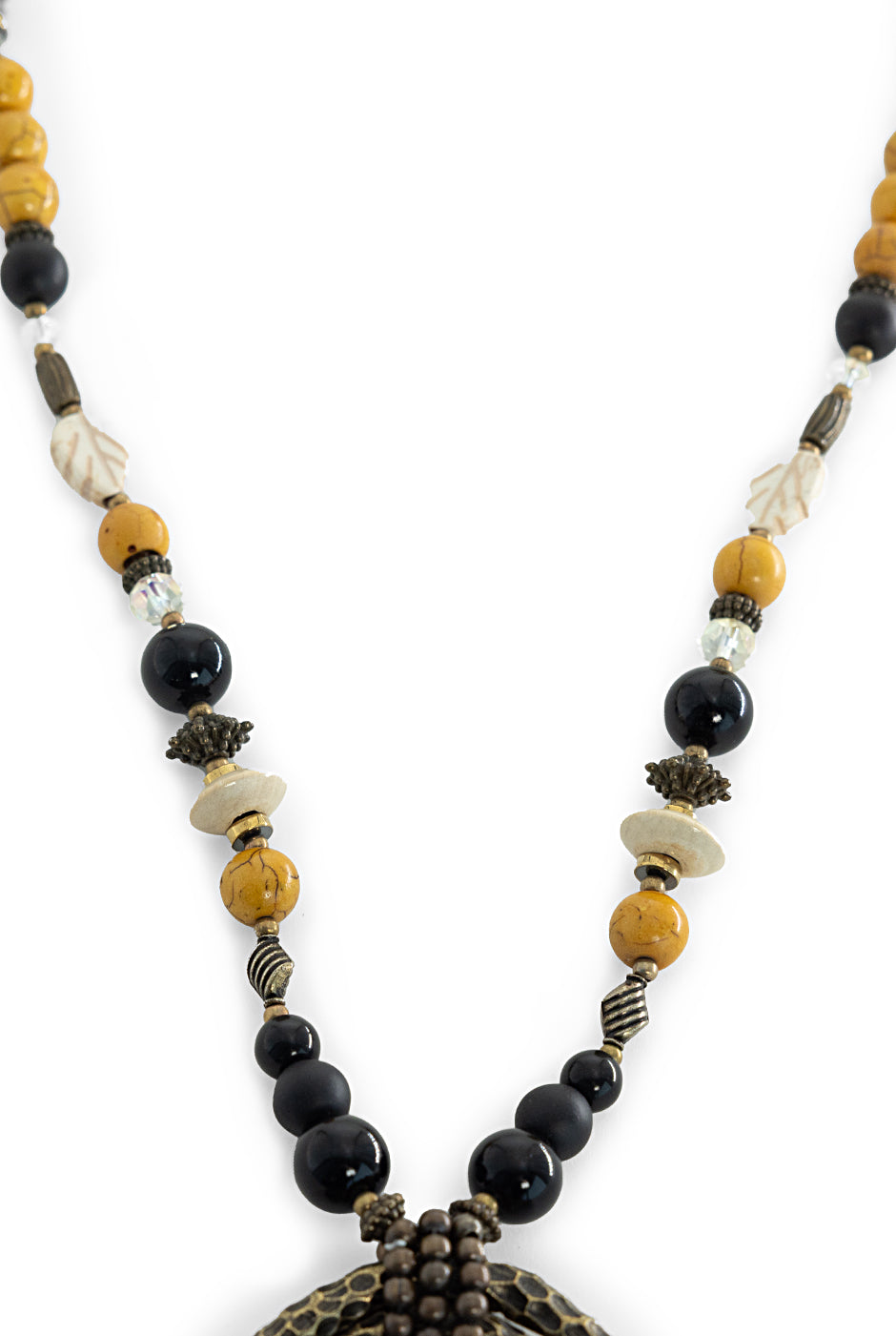 Collar Maxi-Hoops con cuentas y aros texturizados