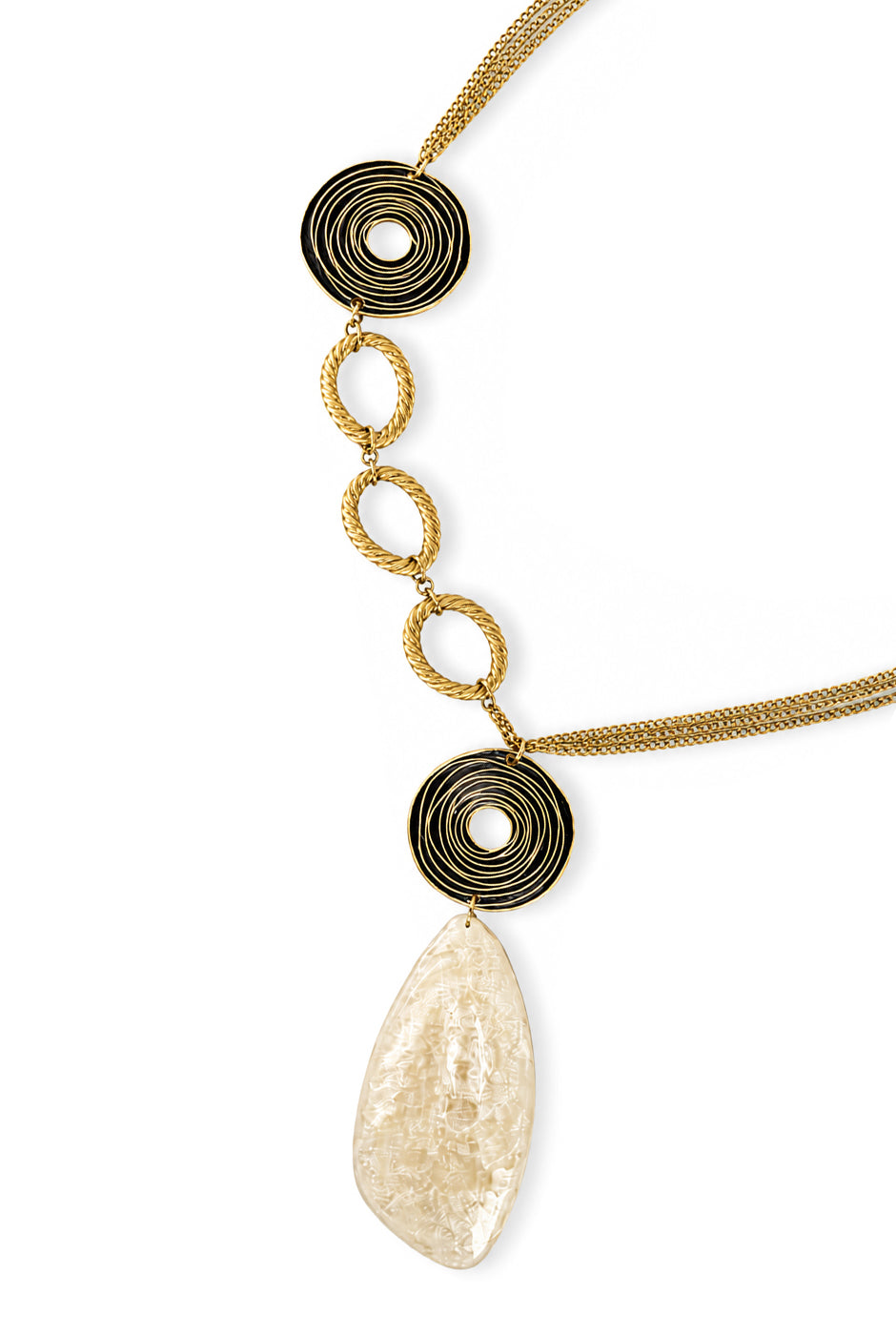 Collar Maxi Marble con piezas metálicas y resina marmoleada