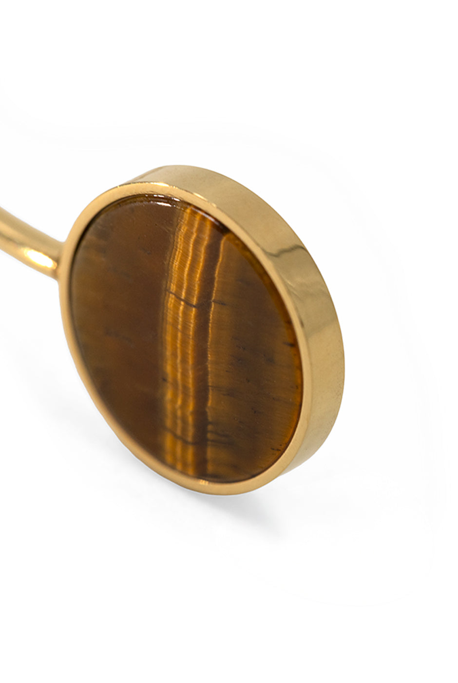 Brazalete Golden de acero inoxidable con adorno de piedra