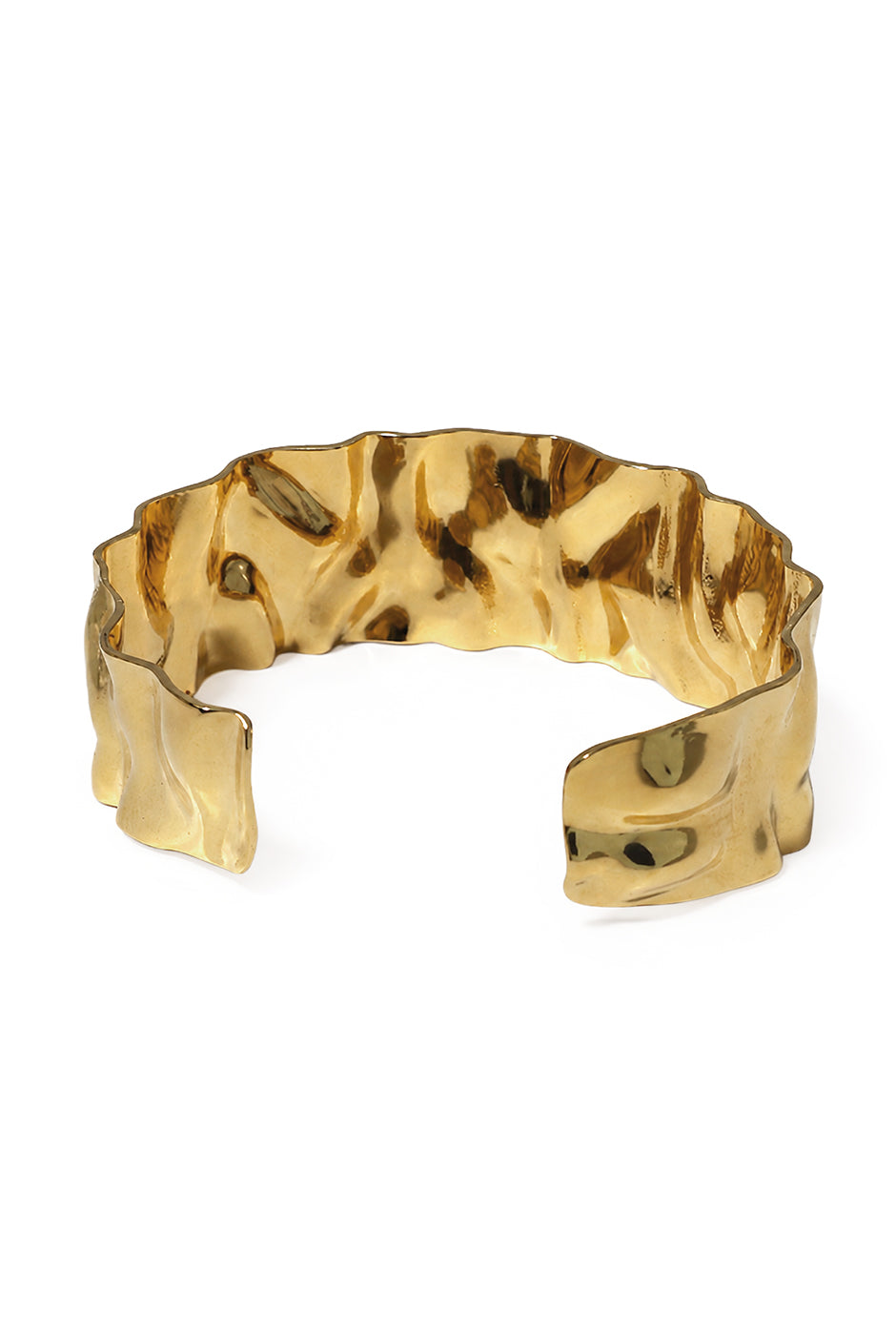 Brazalete dorado con diseño arrugado y ajustable