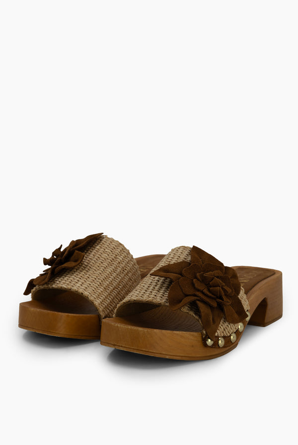 Sandalia Suede Flower