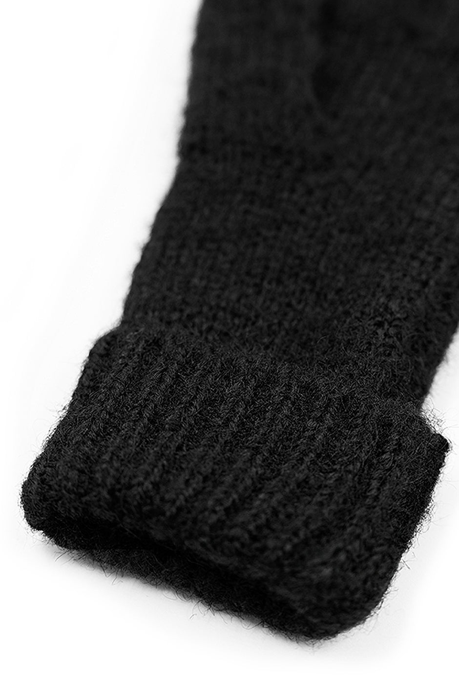 Guantes Black Knit en tejido grueso con patrón espiga