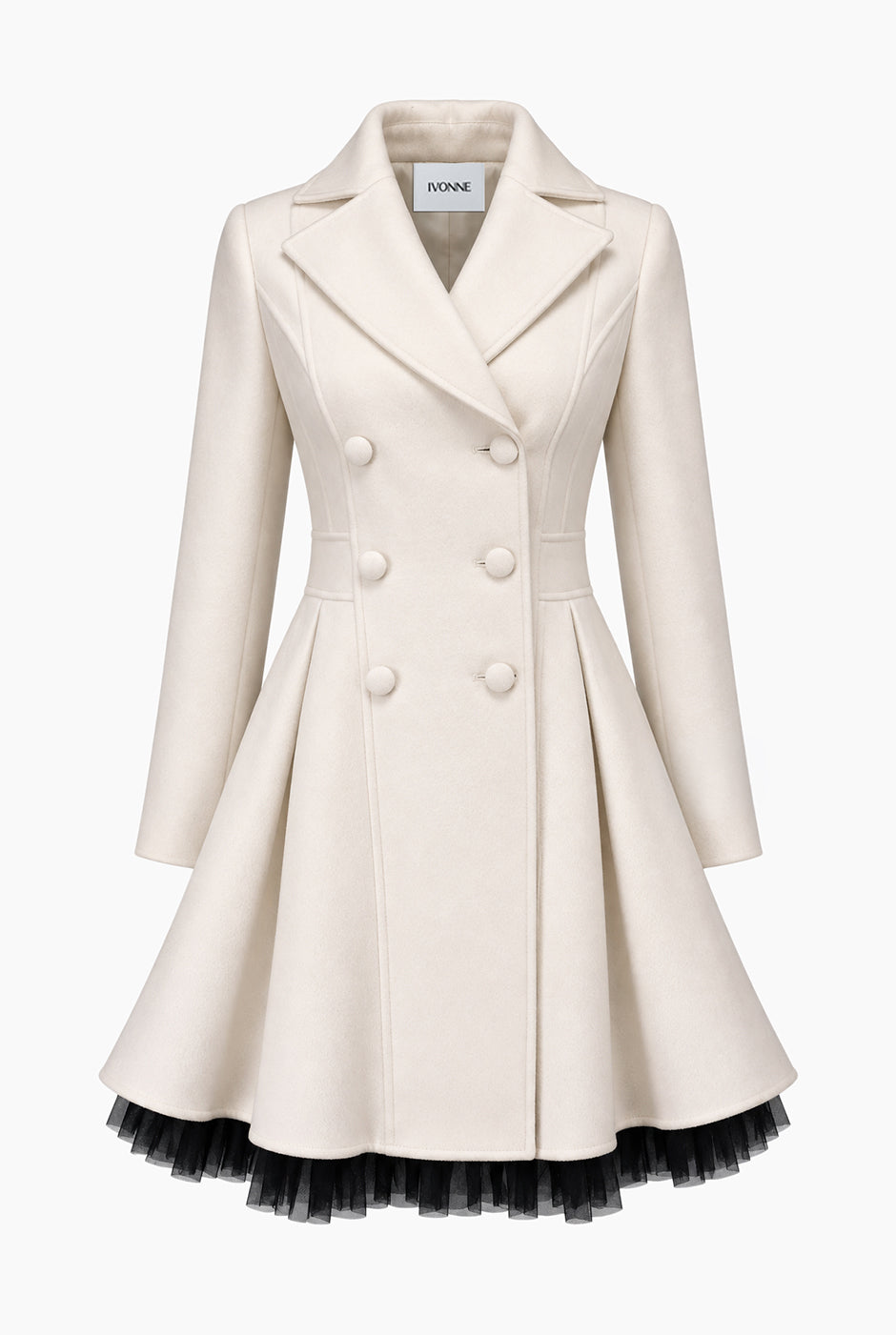 Abrigo peacoat Ivonne marfil