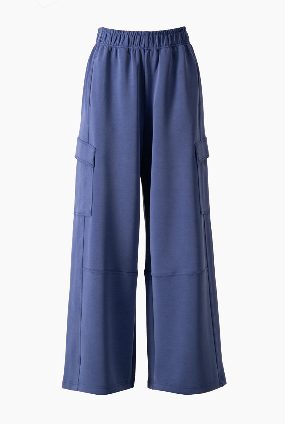 Pantalón Cargo Soft Azul con bolsillos y pretina elástica