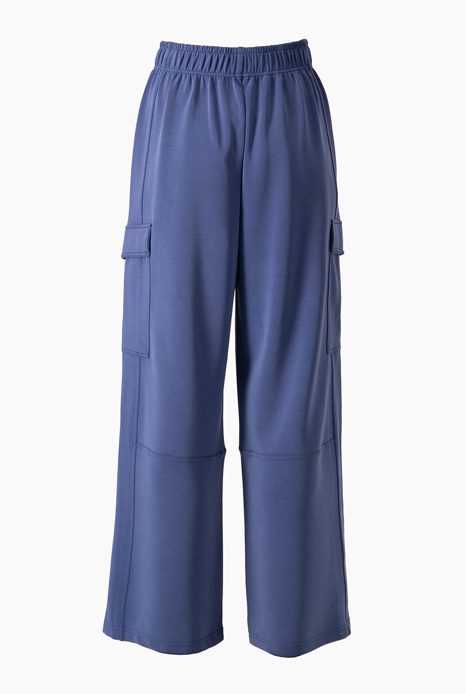 Pantalón Cargo Soft Azul con bolsillos y pretina elástica