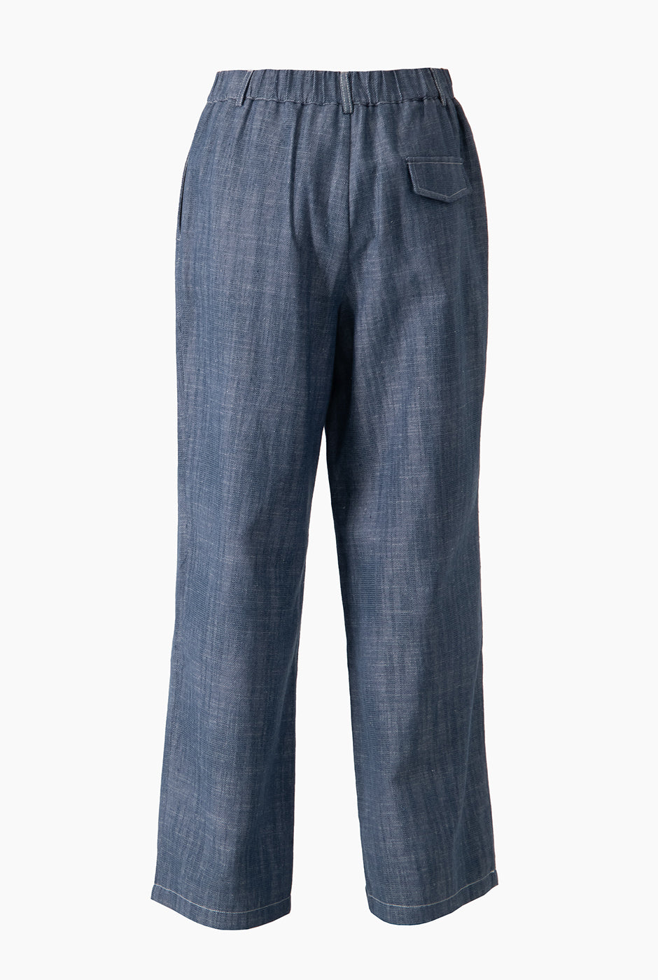 Pantalón Holgado Denim Azul con pretina elástica y pinzas