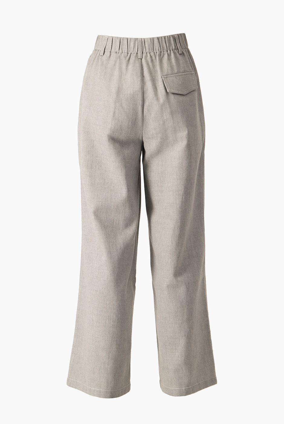 Pantalón palazzo denim gris con pinzas y pretina elástica