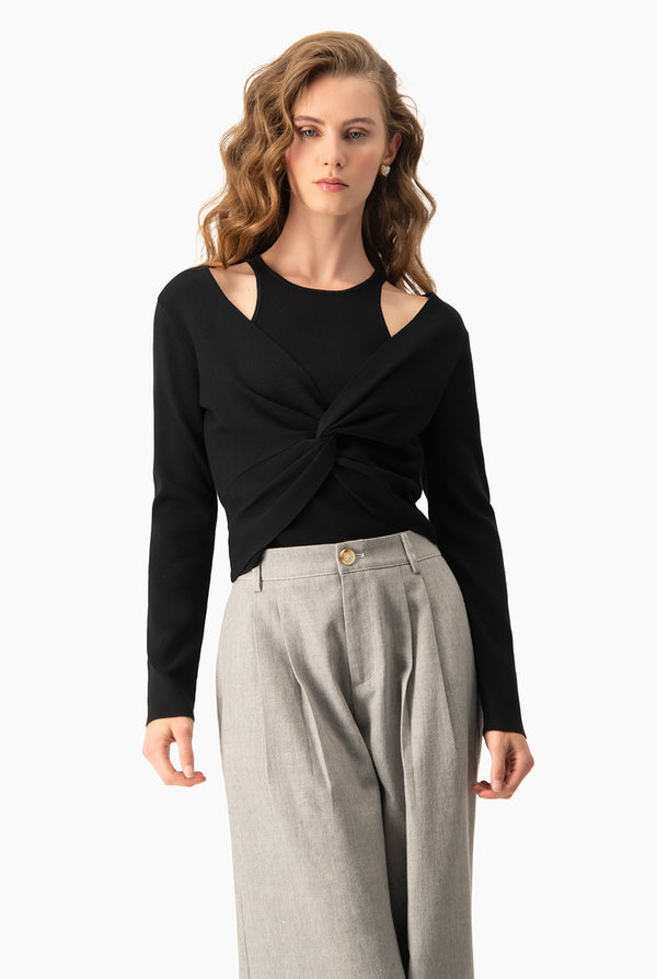 Pullover Drap Knotted