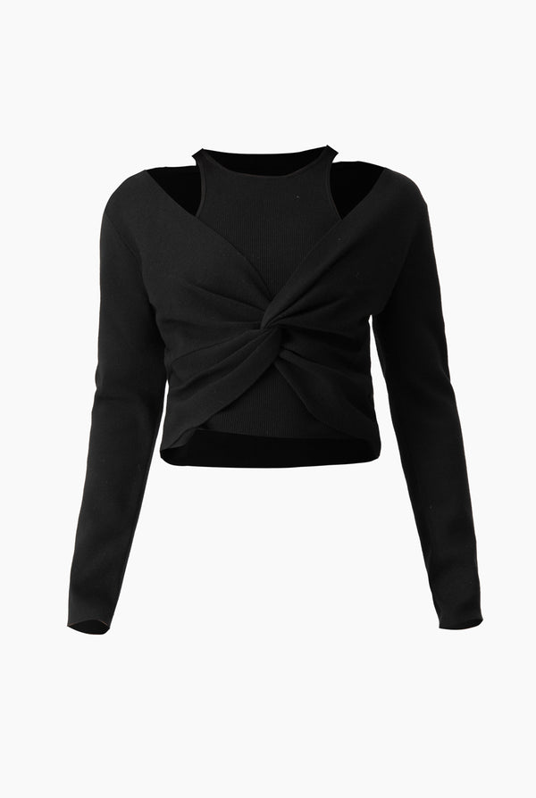 Pullover Drap Knotted