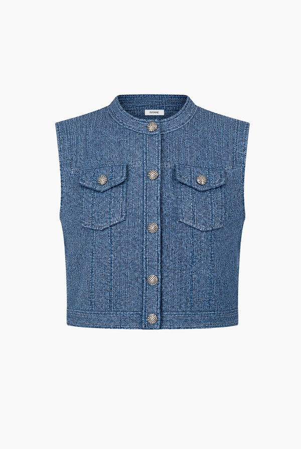 Chaleco Denim Lúrex