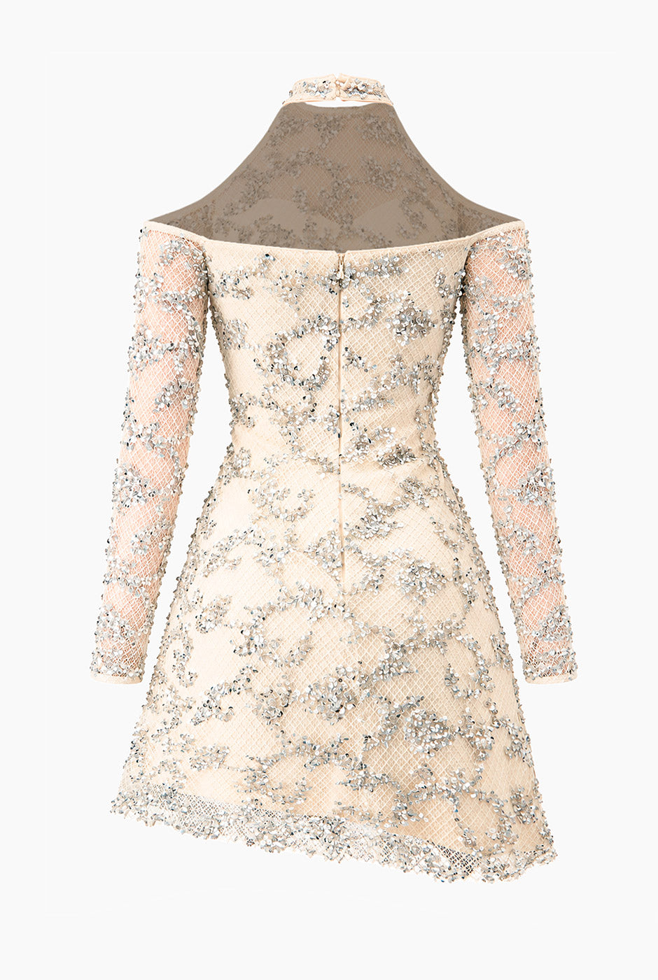 Vestido Couture corto manga larga