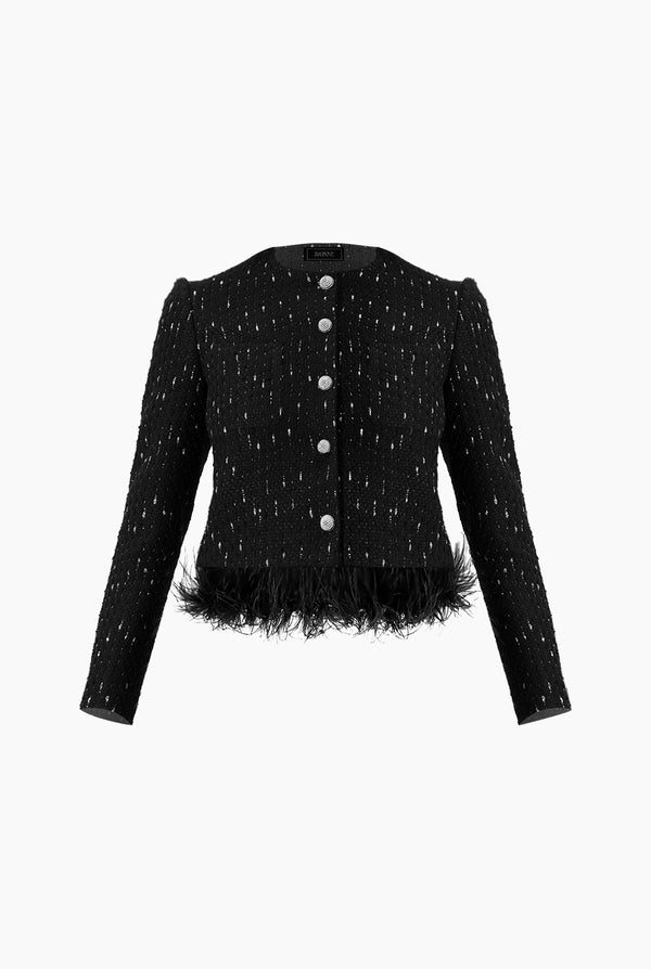 Saco corto tejido en tono negro