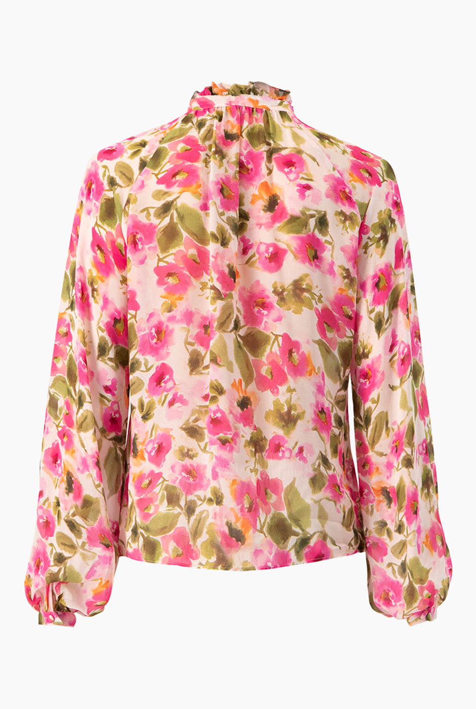 Blusa de cuello alto con cinta