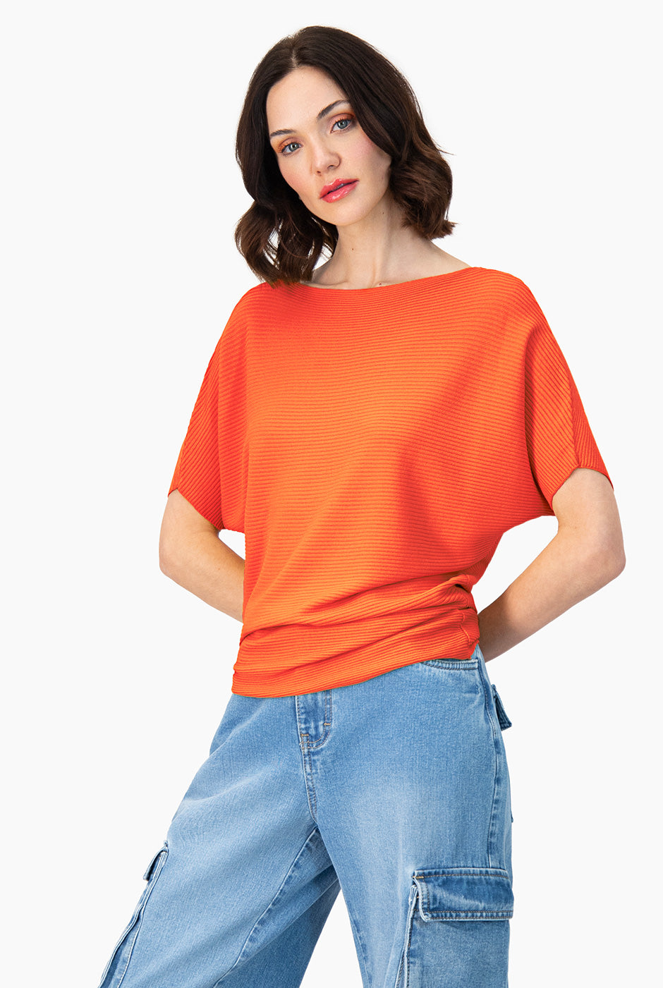 Blusa manga corta color naranja