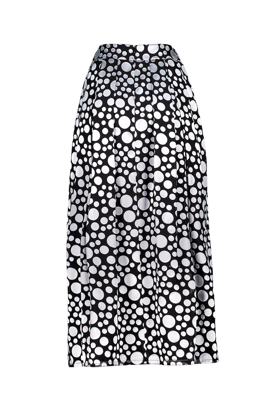 Falda midi forrada con estampado de lunares