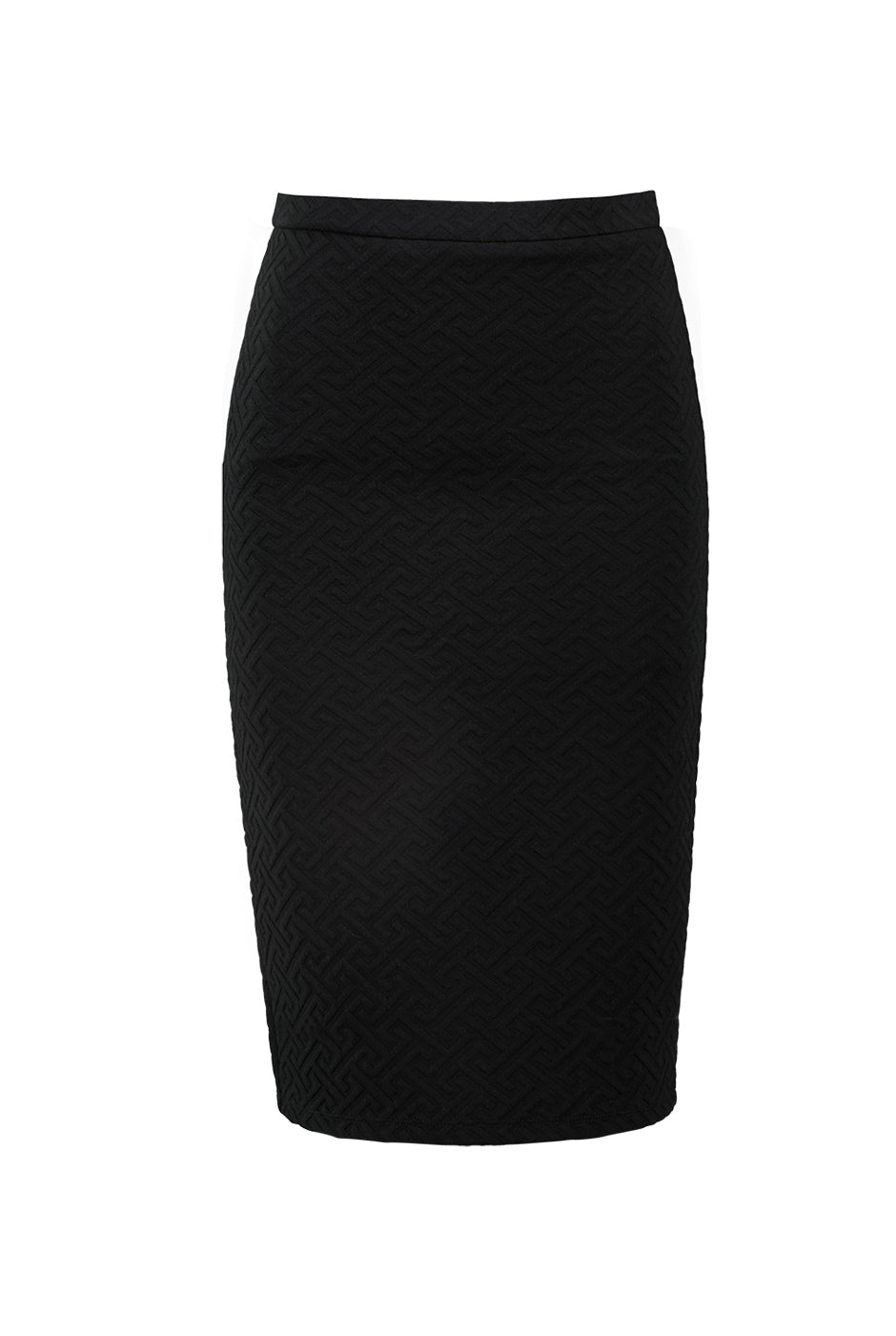 Falda ajustado color negra con abertura trasera