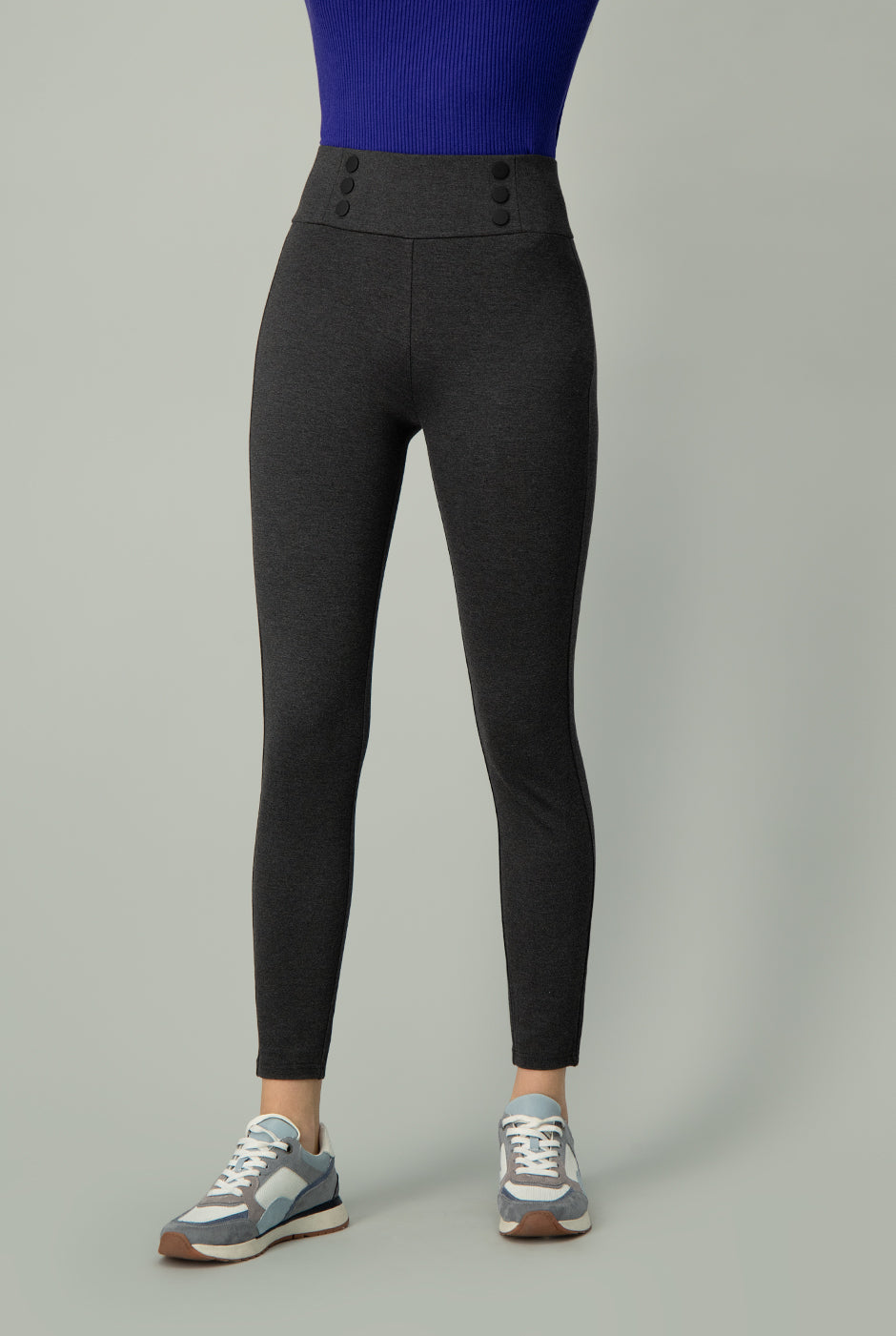 Outfit Pantalones De Mujer Color Gris Legging Basic Snap Gris