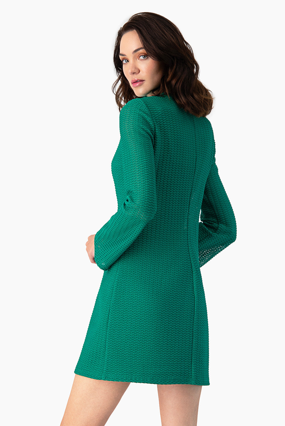 Vestido corto tejido color verde